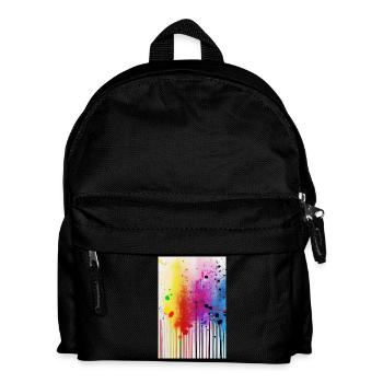 Splashes of paint and lines - Kids' Backpack - black - Front