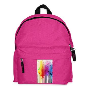 Farbspritzer und Linien - Kinder Rucksack - Fuchsia - Vorne