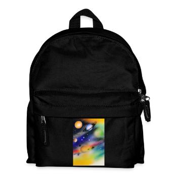 Weltall und Planeten - Kinder Rucksack - Schwarz - Vorne