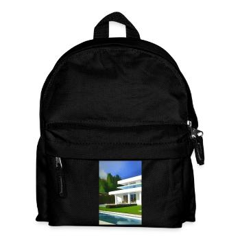 Villa blanche avec piscine - Sac à dos Enfant - noir - Devant
