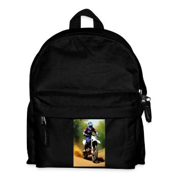 Motocross Fahren - Kinder Rucksack - Schwarz - Vorne