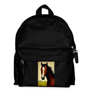 Peinture à l’huile de tête de cheval - Sac à dos Enfant - noir - Devant