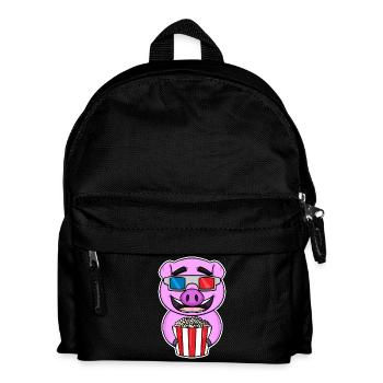 Popcorn Kino Schwein Filme Film Filmabend - Kinder Rucksack - Schwarz - Vorne