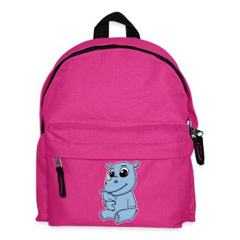 Nashorn Familie - Nashorn mit Baby - Nashorn Motiv - Kinder Rucksack - Fuchsia - Vorne
