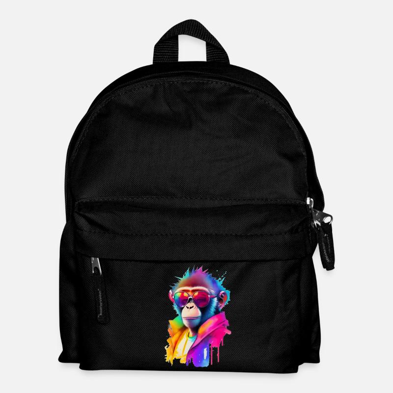 Affe mit Sonnenbrille - Kinder Rucksack - Schwarz