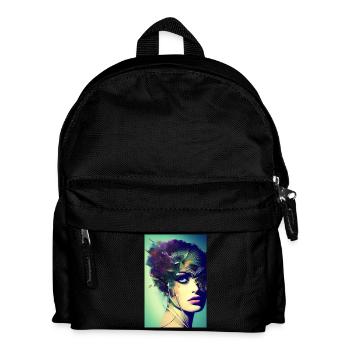 Abstrakte Gesichts Kunst - Kinder Rucksack - Schwarz - Vorne