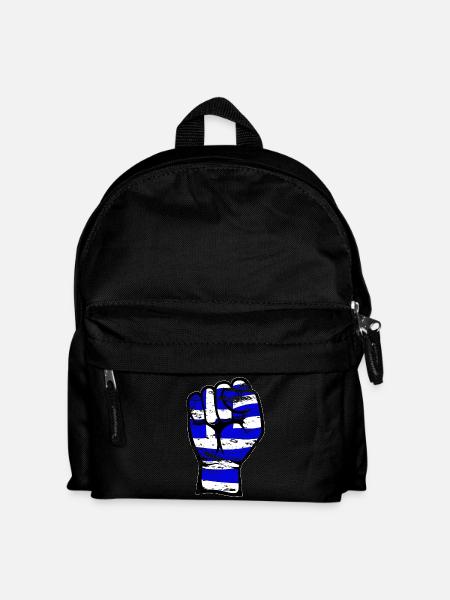 Griechenland Flagge Faust Hand Symbol used - Kinder Rucksack - Schwarz