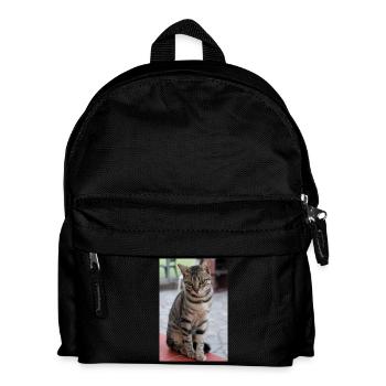 Katze, Kätzchen - Kinder Rucksack - Schwarz - Vorne
