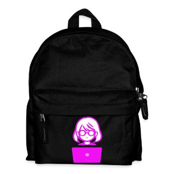 Woman with Computer Programmer Coder - Kids' Backpack - black - Front