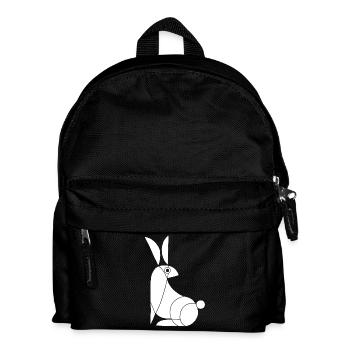 Lustiges weißes Kaninchen - Kinder Rucksack - Schwarz - Vorne