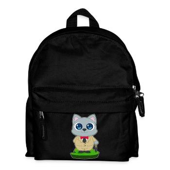 Cat Pensioner Walking Stick - Kids' Backpack - black - Front