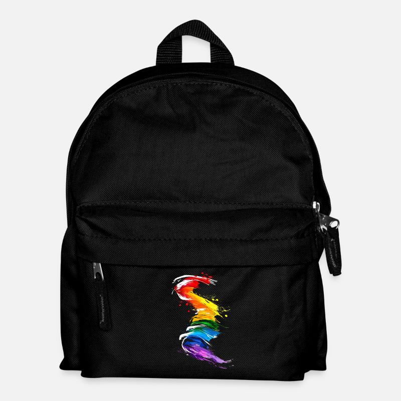 Abstraktes Regenbogen Pride Tornado Design - Lebendig - Kinder Rucksack - Schwarz