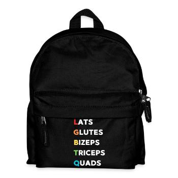 Muscle Group Mix: Lats Glutes Quads - Kids' Backpack - black - Front