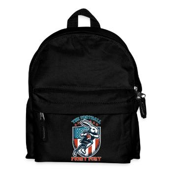 Heute Hase, morgen weg: Die pelzige Football-Wut - Kinder Rucksack - Schwarz - Vorne