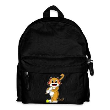 Hockey sur gazon avec chien, bâton de hockey sur gazon - Sac à dos Enfant - noir - Devant