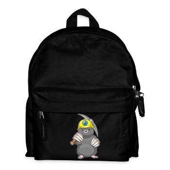 Maulwurf Bergarbeiter Spitzhacke Bergbau - Kinder Rucksack - Schwarz - Vorne