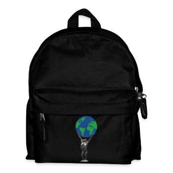 Monkey Earth Globe Ape Love Chimpanzee - Kids' Backpack - black - Front