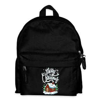 Christmas Merry Christmas House Cottage Tree Snow - Kids' Backpack - black - Front