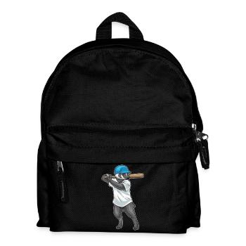 Dachs Baseball Baseballschläger - Kinder Rucksack - Schwarz - Vorne