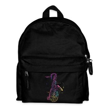 Saxophon Zeichnung - Kinder Rucksack - Schwarz - Vorne