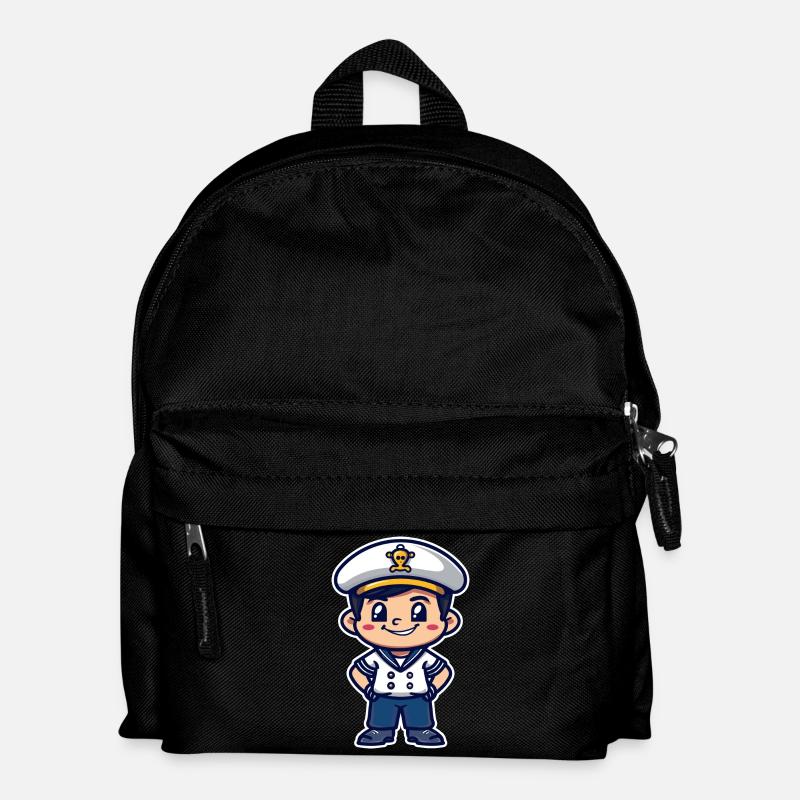 Kleiner Seemannskapitän Comic - Kinder Rucksack - Schwarz