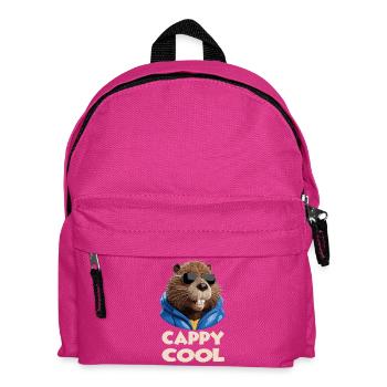 Stilvolle Biber tragen Sonnenbrillen Spaß - Kinder Rucksack - Fuchsia - Vorne