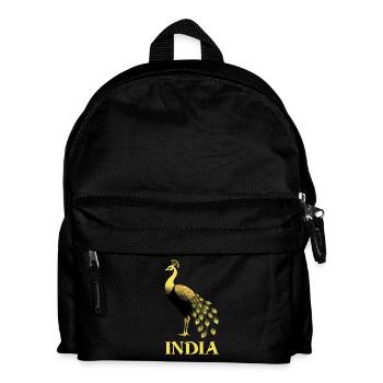 Peacock - bird of India - Kids' Backpack - black - Front
