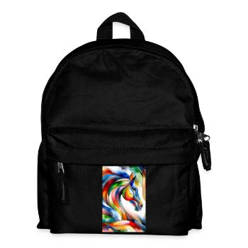 Horse abstract - Kids' Backpack - black - Front