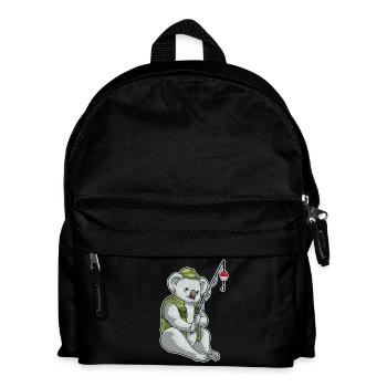 Koala Angler Angelrute Angeln - Kinder Rucksack - Schwarz - Vorne