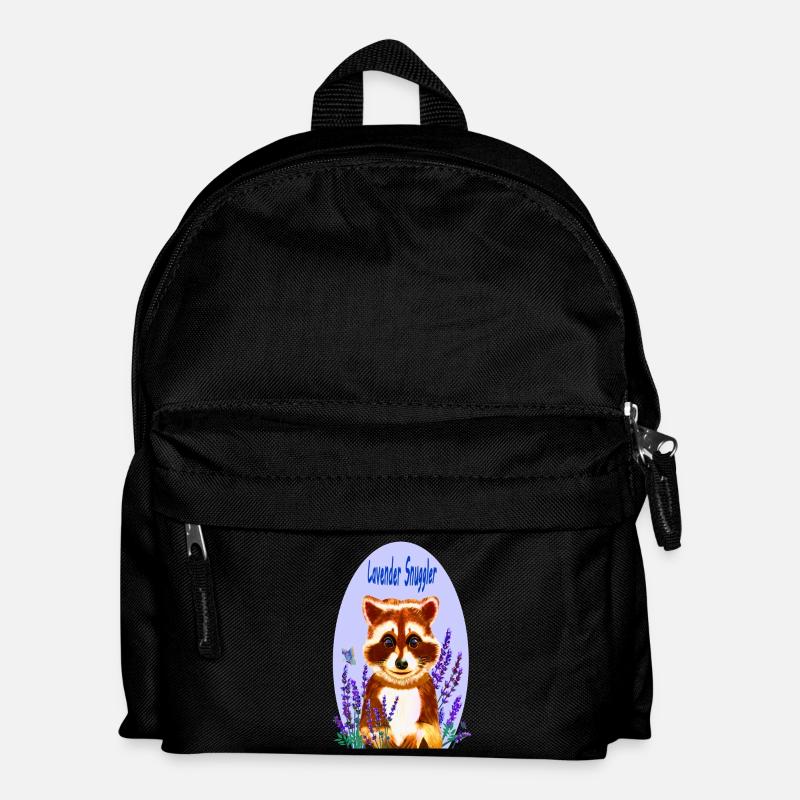 Waschbär-Liebhaber von Lavendel - Kinder Rucksack - Schwarz