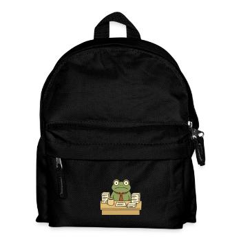 Business-Frosch - Kinder Rucksack - Schwarz - Vorne