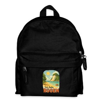 Ich liebe Rügen - Kinder Rucksack - Schwarz - Vorne