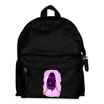 Beauté aux longs cheveux violets - Sac à dos Enfant - noir - Devant