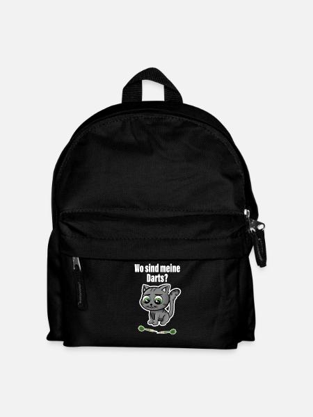 Süße Katze sucht ihre Darts! Perfekt für Dart-Fan - Kinder Rucksack - Schwarz
