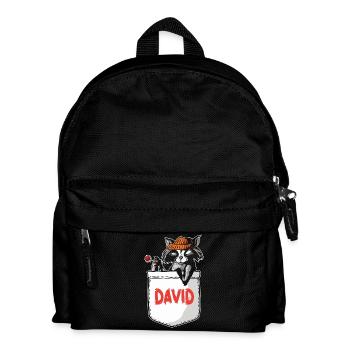 Waschbär David - Kinder Rucksack - Schwarz - Vorne