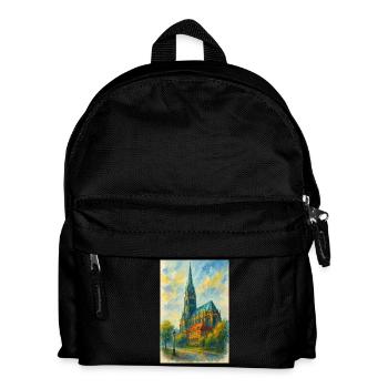 Gothic church in impressionist style - Kids' Backpack - black - Front