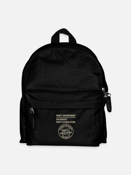 Party & Eskalation Siebdruck Design - Kinder Rucksack - Schwarz