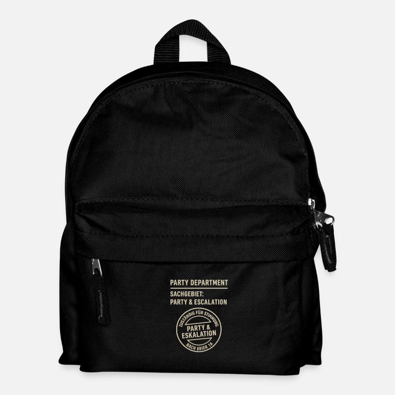 Party & Eskalation Siebdruck Design - Kinder Rucksack - Schwarz