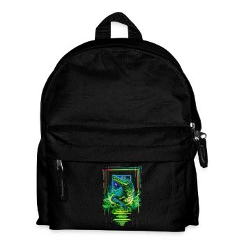 Alligator Crocodile Reptile Predator Neon Colorful Art - Kids' Backpack - black - Front