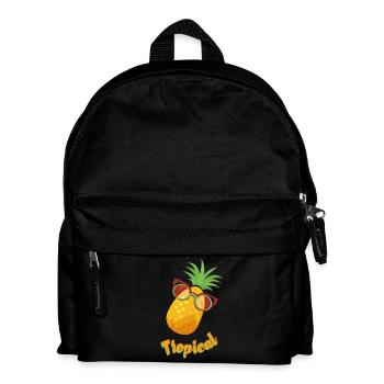 Tropical pineapple with sunglasses - Kids' Backpack - black - Front
