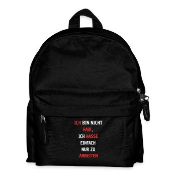 Humorous protest pressure against work - Kids' Backpack - black - Front