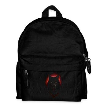Dark Wolf Intense Night Creature Red Halo - Kids' Backpack - black - Front
