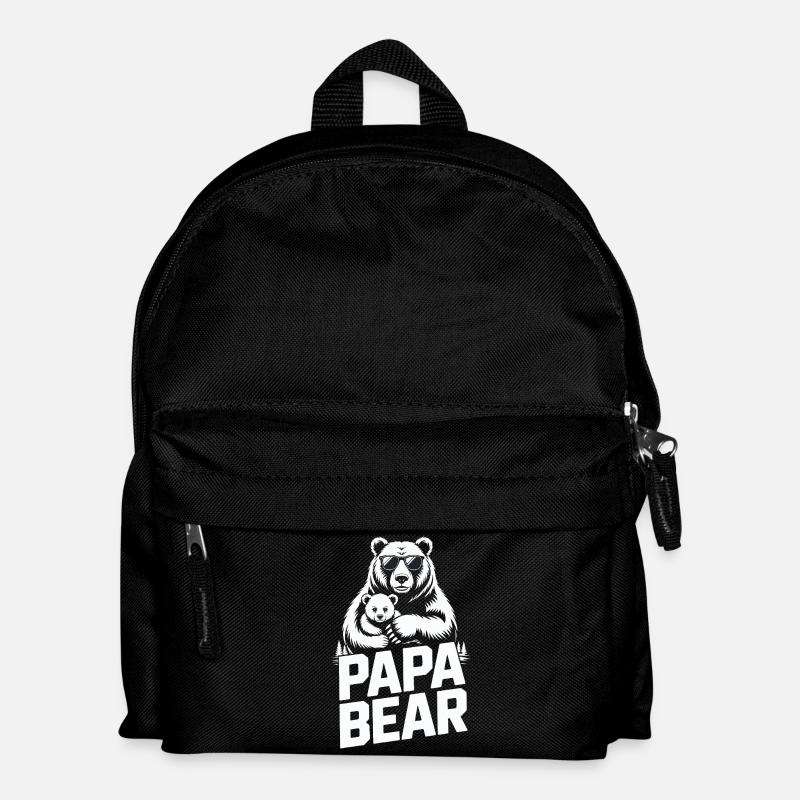 papa bear - Kinder Rucksack - Schwarz