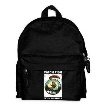 Adventurous angler with climbing board - Kids' Backpack - black - Front