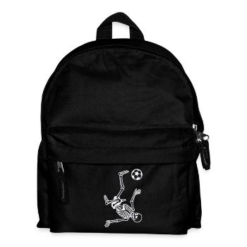 Skelett mit Fußball macht Fallrückzieher - Kinder Rucksack - Schwarz - Vorne