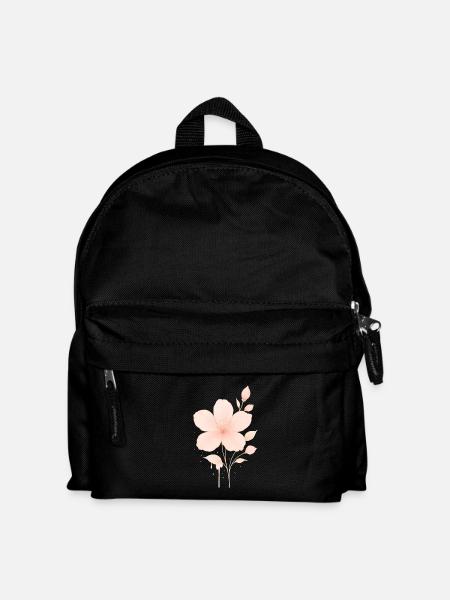 Pfirsich Rosé Blüten Wasserfarbe - Kinder Rucksack - Schwarz