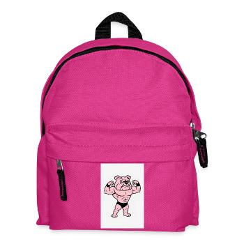 Pink Muskelbulldog Pose - Kinder Rucksack - Fuchsia - Vorne