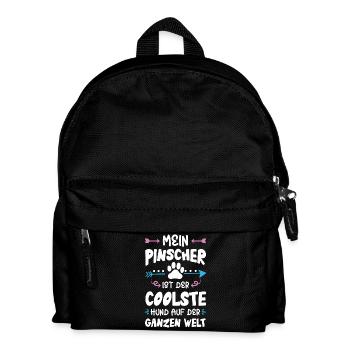pinscher hund spruch - Kinder Rucksack - Schwarz - Vorne