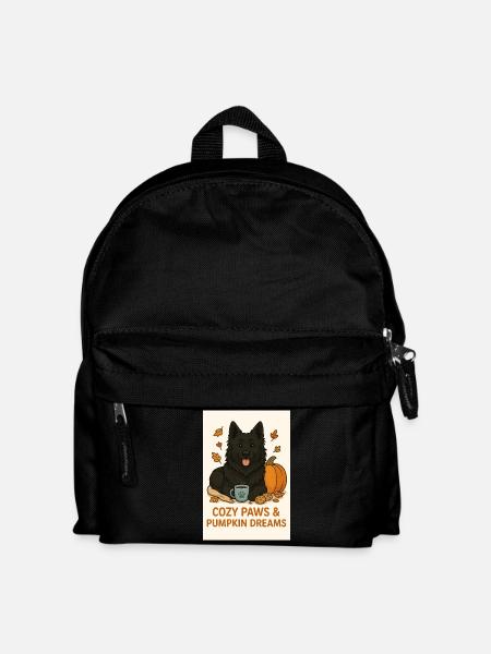 Cozy Paws and Pumpkin Dreams - Kids' Backpack - black