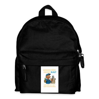 Morgens müde, Abends Blau Heizungsbau - Kinder Rucksack - Schwarz - Vorne